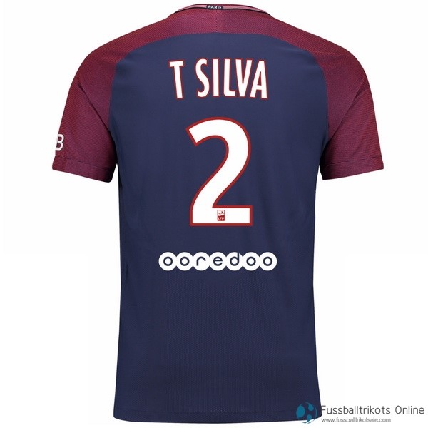 Paris Saint Germain Trikot Heim T Silva 2017-18 Fussballtrikots Günstig